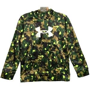 NWT Under Armour YL Youth Large Loose Fit Hoodie Green Camouflage